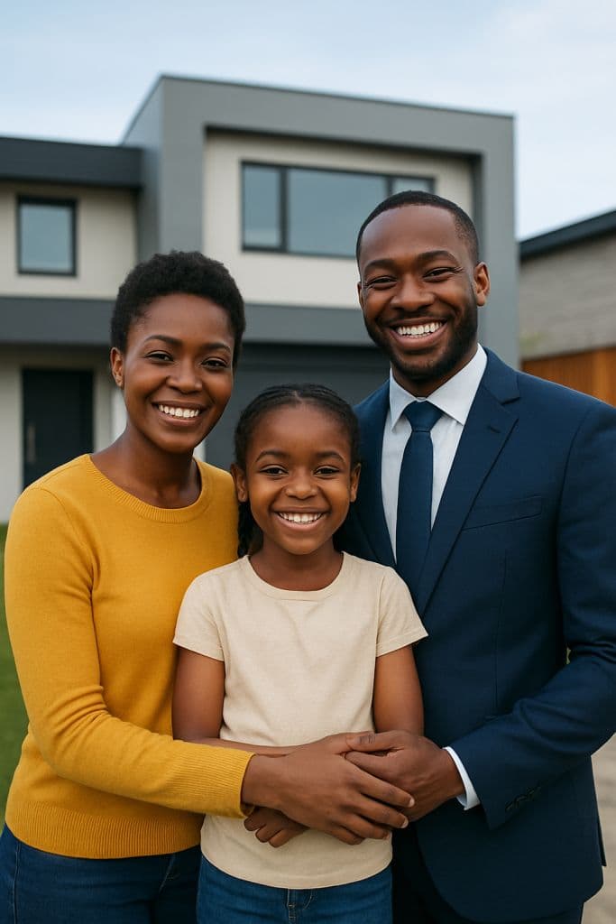 Happy family finding their dream home